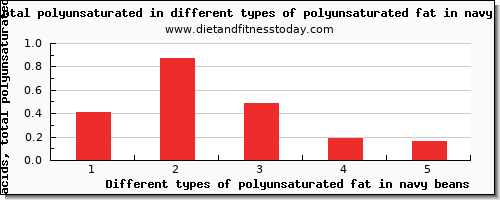 polyunsaturated fat in navy beans fatty acids, total polyunsaturated per 100g